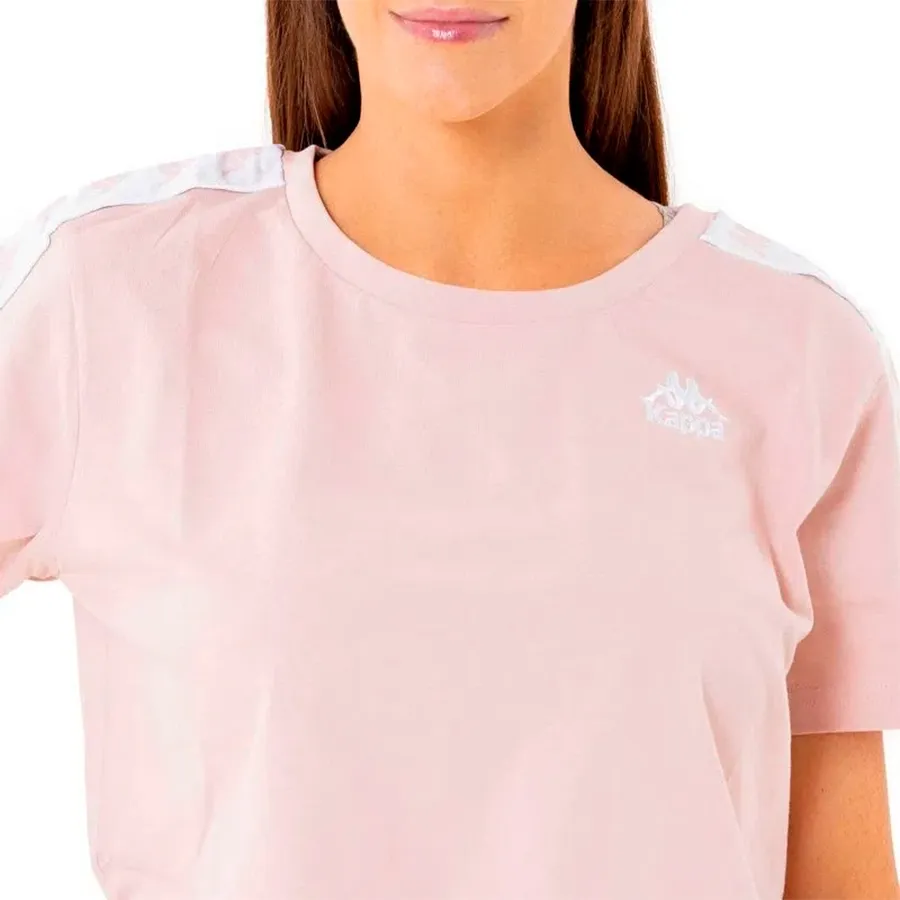 Imagen 4 de 5 de Remera Kappa 222 Banda Apua-ROSA/BLANCO