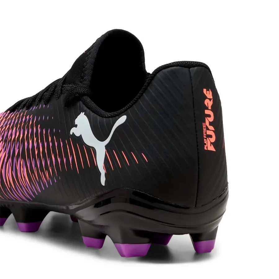 Imagen 5 de 6 de Botines Puma Future 8 play FG/AG-NEGRO/NARANJA FLUOROSCENTE/VIOLETA