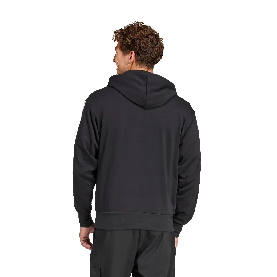 Imagen 2 de 5 de Buzo adidas french terry 3 Stripes Essentials-NEGRO/BLANCO