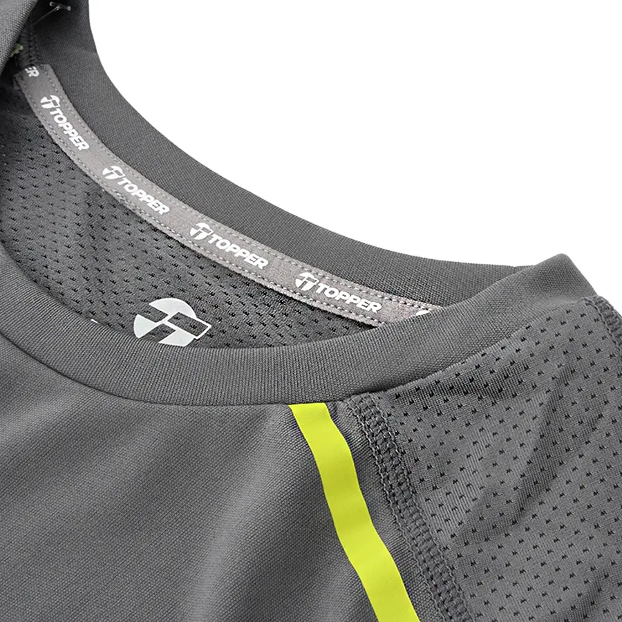 Imagen 2 de 3 de Remera Topper Entrenamiento Up-GRIS/AMARILLO FLUOR