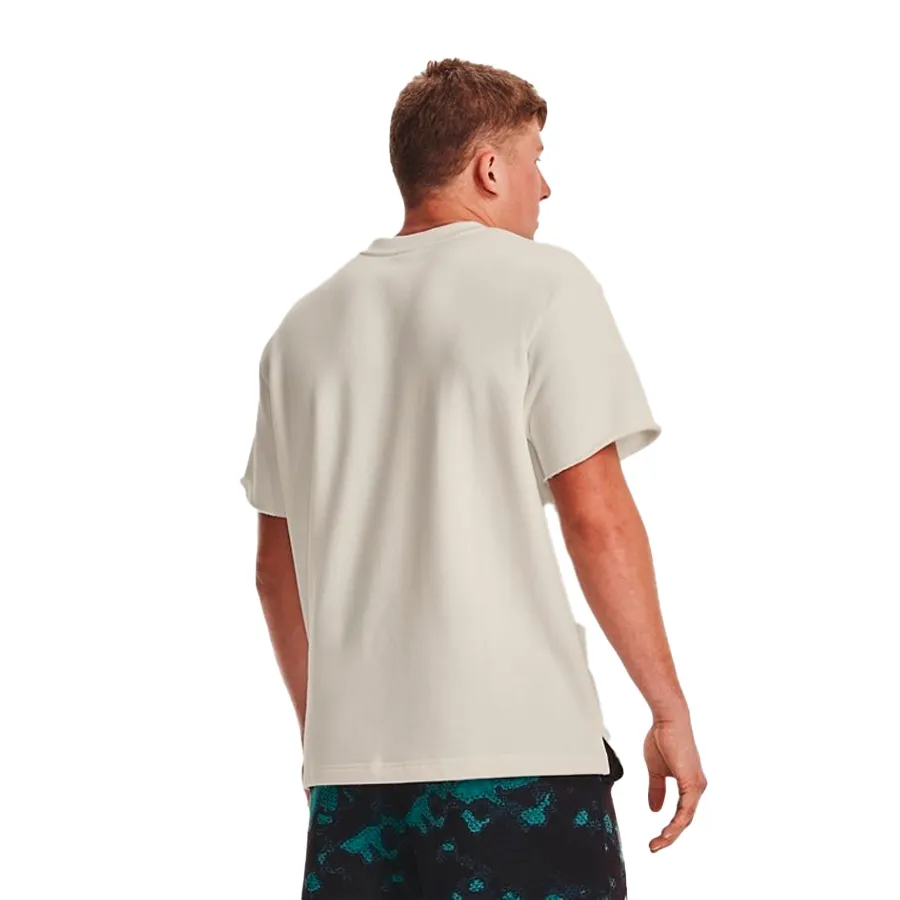 Imagen 3 de 4 de Remera Under Armour Project Rock Heavyweight Terry-BLANCO