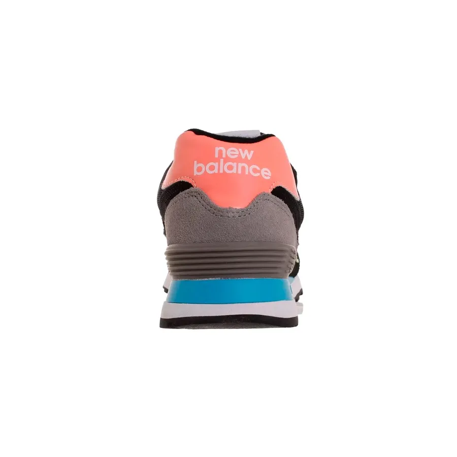 Imagen 2 de 5 de Zapatillas New Balance 574-NEGRO/GRIS/SALMON