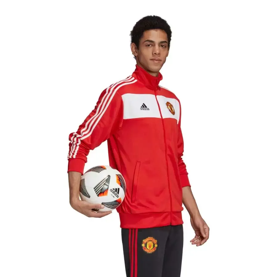 Imagen 2 de 5 de Campera adidas 3 Stripes Manchester United-ROJO/BLANCO