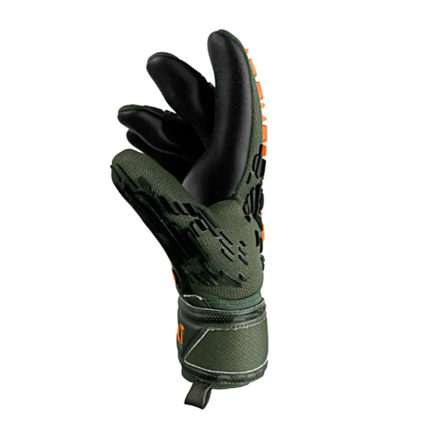 Imagen 2 de 4 de Guantes Reusch Attrakt Freegel-VERDE MUSGO/NARANJA