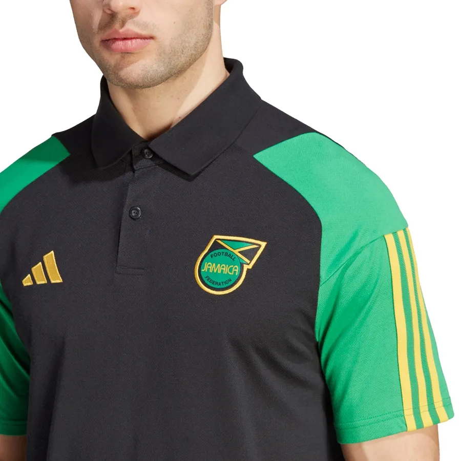 Imagen 3 de 5 de Remera adidas Chomba Tiro Jamaica 23-NEGRO/VERDE/AMARILLO