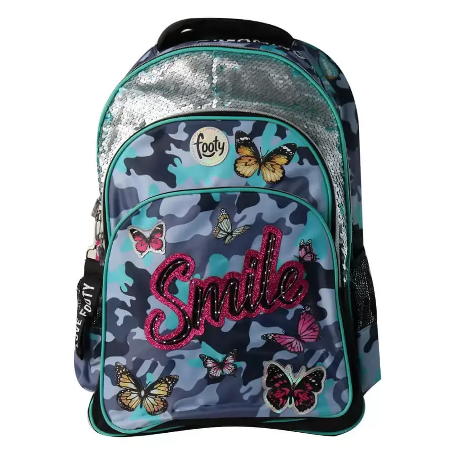 Imagen 0 de 3 de Mochila Footy Mariposas-NEGRO/AQUA