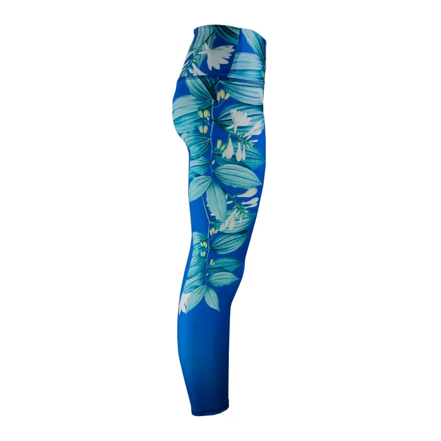 Imagen 2 de 3 de Calza Kamp 7/8 Flowers Sublimada-AZUL/FLOREADO
