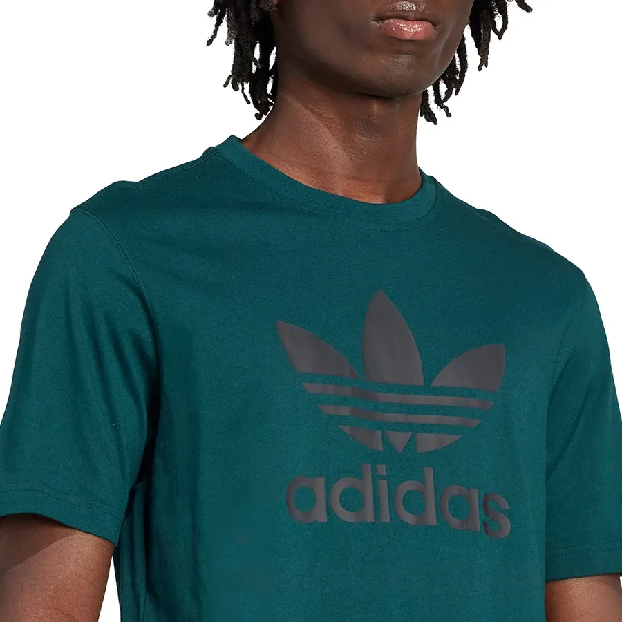 Imagen 3 de 5 de Remera adidas originals Adicolor Trifolio-PETROLEO/NEGRO