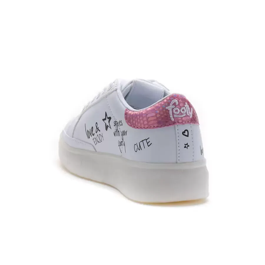 Imagen 2 de 5 de Zapatillas Footy Con Luces Grafitty Laces-BLANCO/ROSA