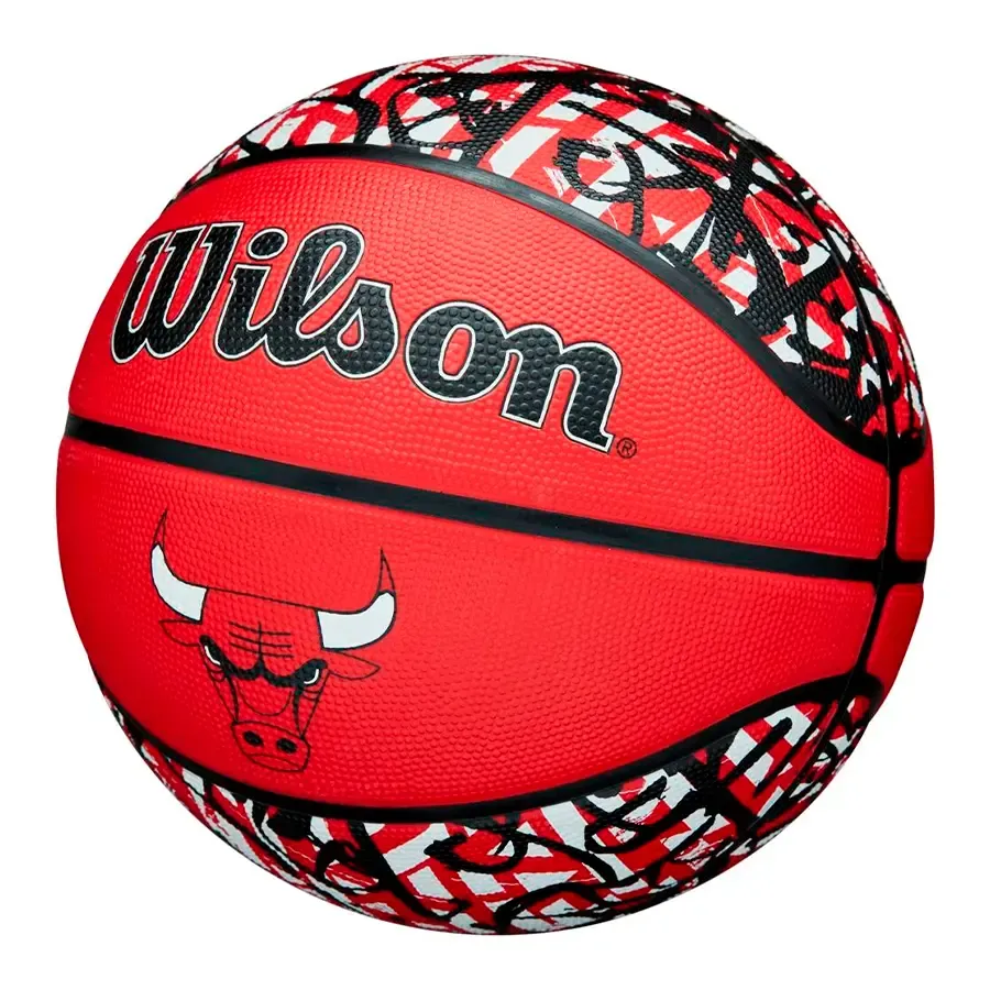 Imagen 1 de 6 de Pelota Wilson Graffiti Chi Bulls 7-ROJO/NEGRO