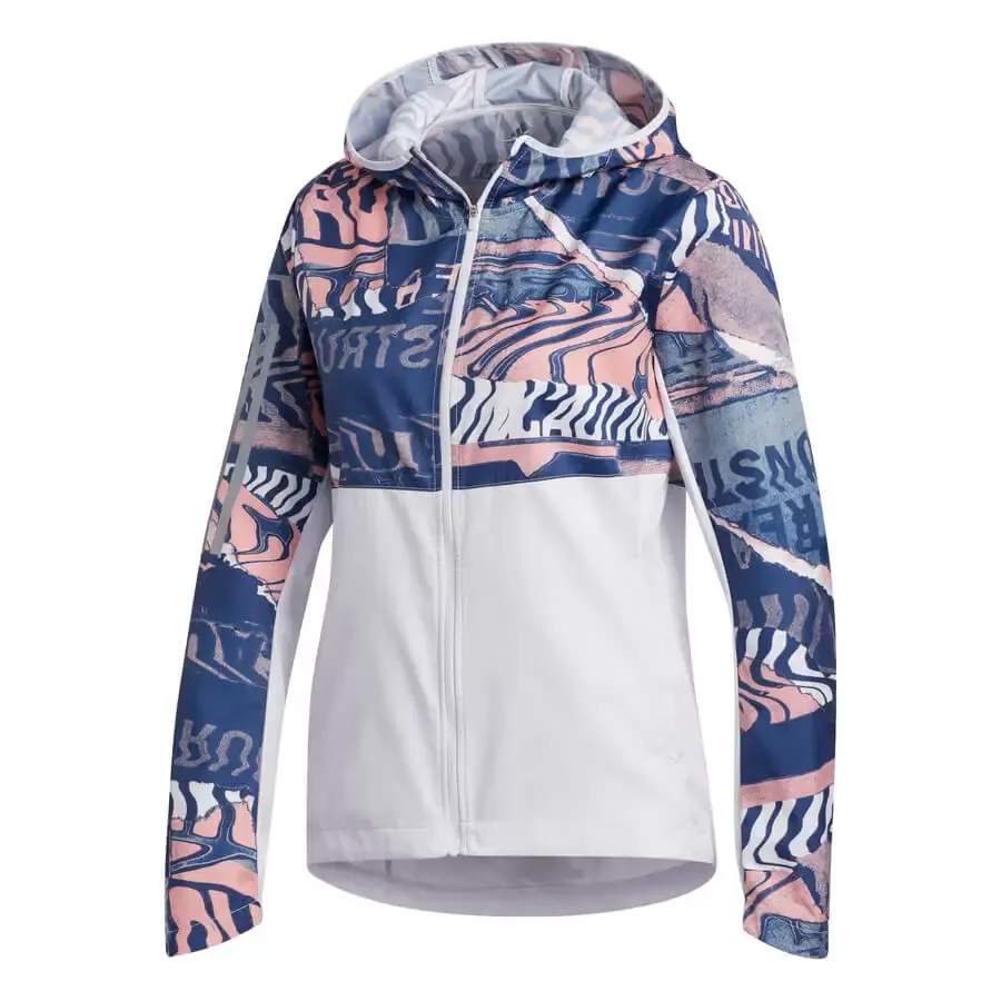 Imagen 0 de 3 de Campera adidas Rompevientos Own The Run-GRIS/ROSA/AZUL