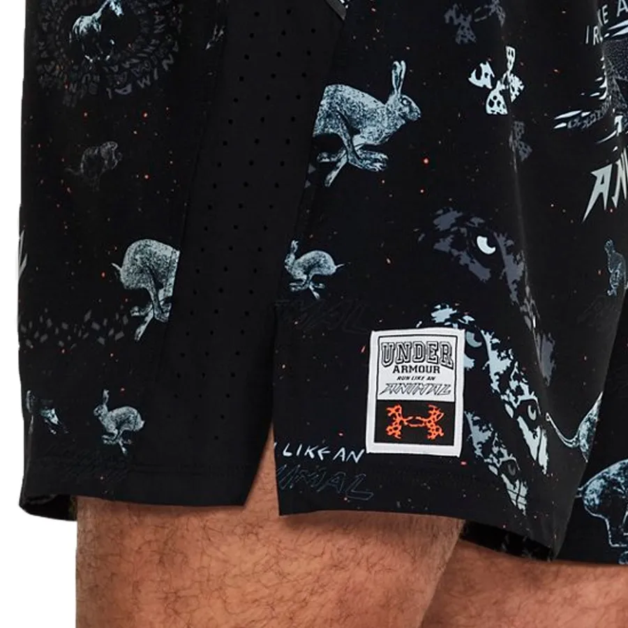 Imagen 2 de 5 de Under Armour Shorts  Run Like An Animal-GRIS/NEGRO