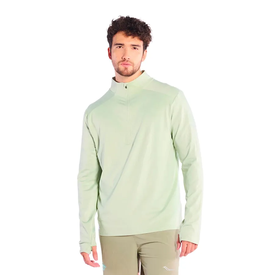 Imagen 0 de 5 de Campera Saucony Triumph Brushed 1/2 Zip-VERDE AGUA