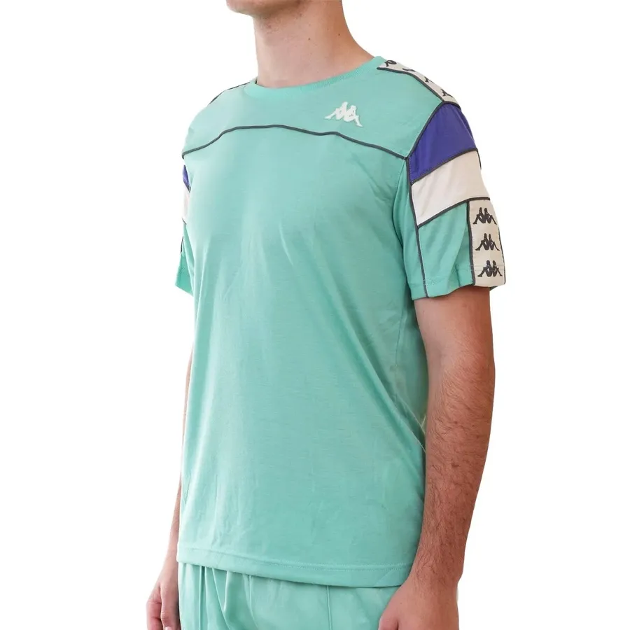 Imagen 1 de 5 de Remera Kappa Authentic 222-VERDE AGUA/BEIGE/VIOLETA