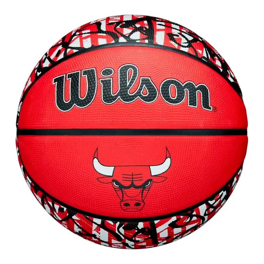 Imagen 0 de 6 de Pelota Wilson Graffiti Chi Bulls 7-ROJO/NEGRO