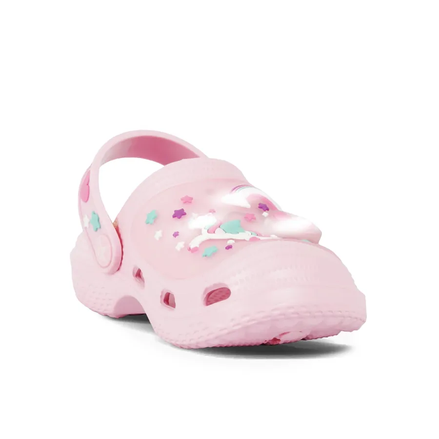 Imagen 1 de 4 de Sandalias Footy Clogs Unicornio con luz-ROSA