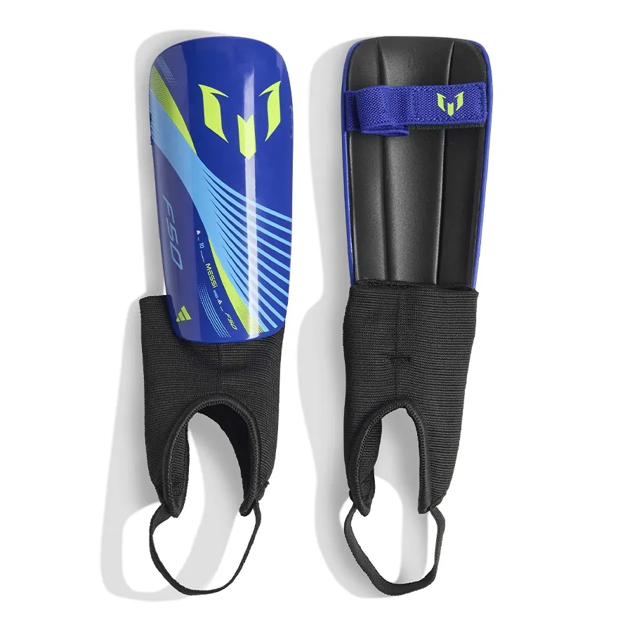 Imagen 0 de 3 de Canilleras adidas Messi SG Match-AZUL FRANCIA/AMARILLO FLUOR/CELESTE