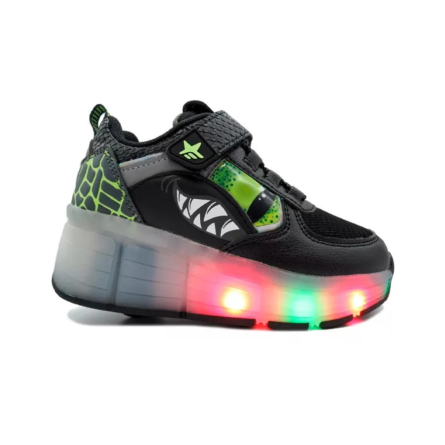 Imagen 3 de 4 de Zapatillas Footy Roller Shark-NEGRO/VERDE/GRIS