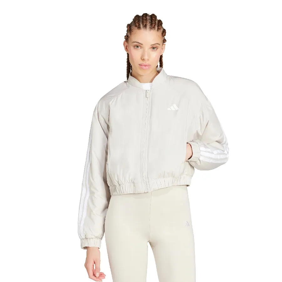 Imagen 0 de 5 de Campera adidas Bómber Corta Térmica Essentials 3 Tiras-BEIGE