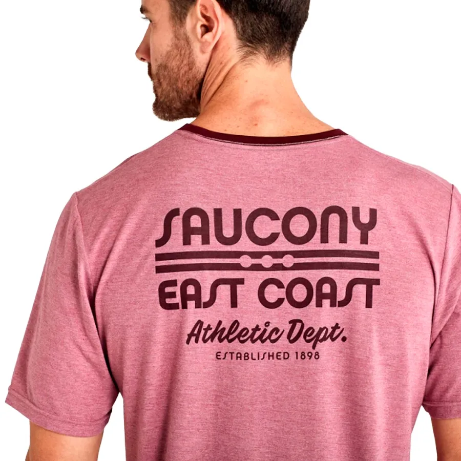 Imagen 4 de 5 de Remera Saucony Rested-BORDO/GRIS