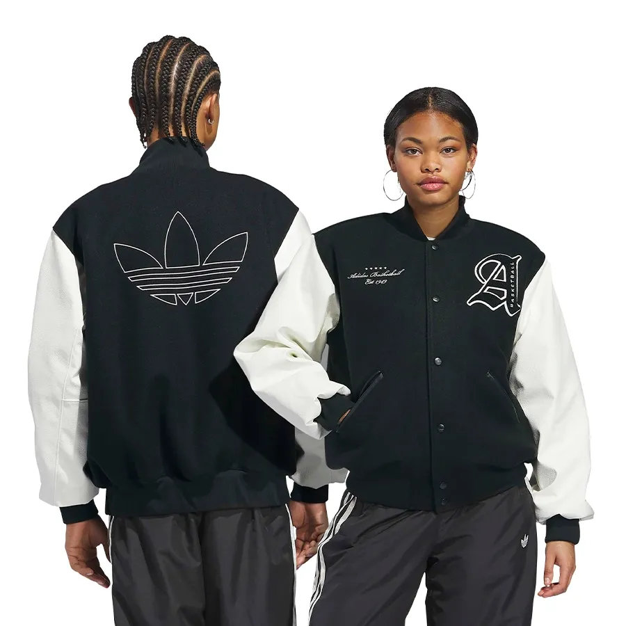 Imagen 3 de 7 de Campera adidas originals Varsity Basketball-NEGRO/BLANCO