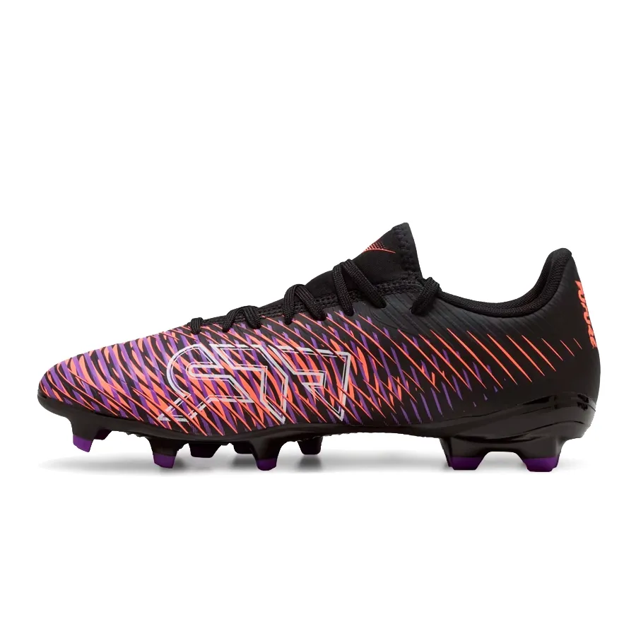 Imagen 3 de 6 de Botines Puma Future 8 play FG/AG-NEGRO/NARANJA FLUOROSCENTE/VIOLETA