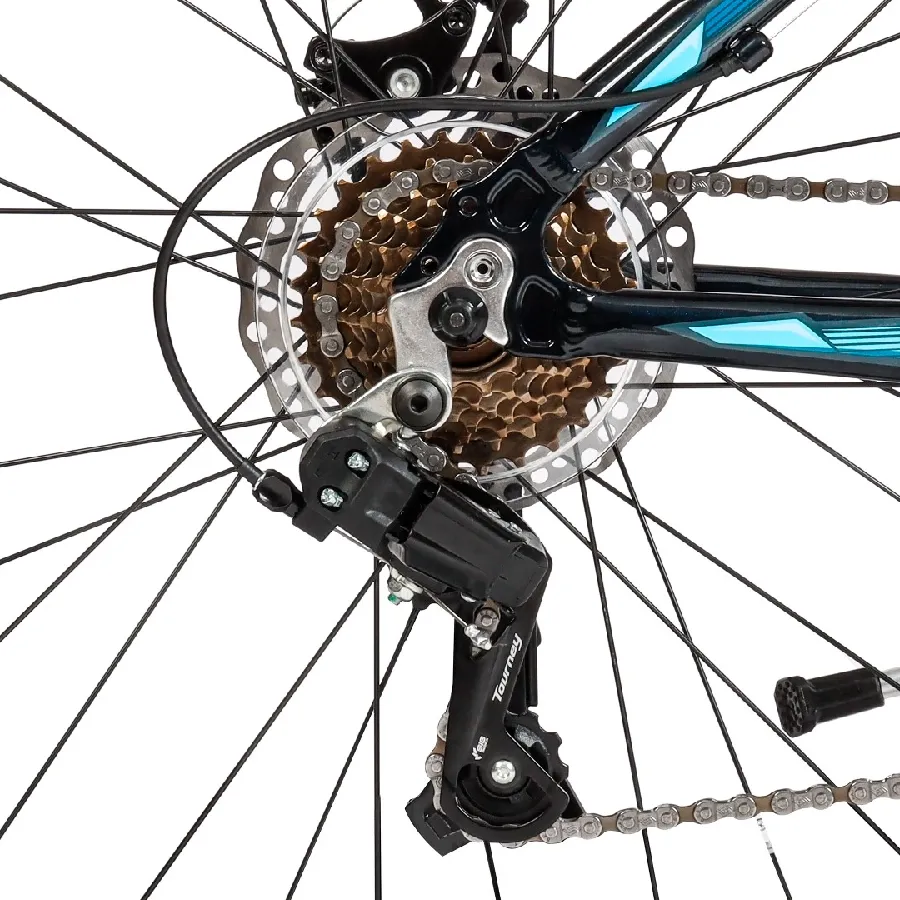 Imagen 5 de 8 de TopMega Mountain Bike Neptune R26 21vel-NEGRO/CELESTE/NARANJA