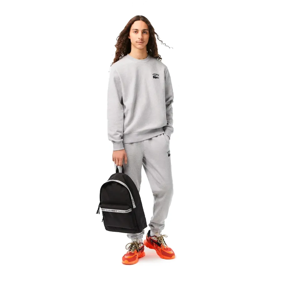 Imagen 4 de 5 de Mochila Lacoste-NEGRO/BLANCO/GRIS