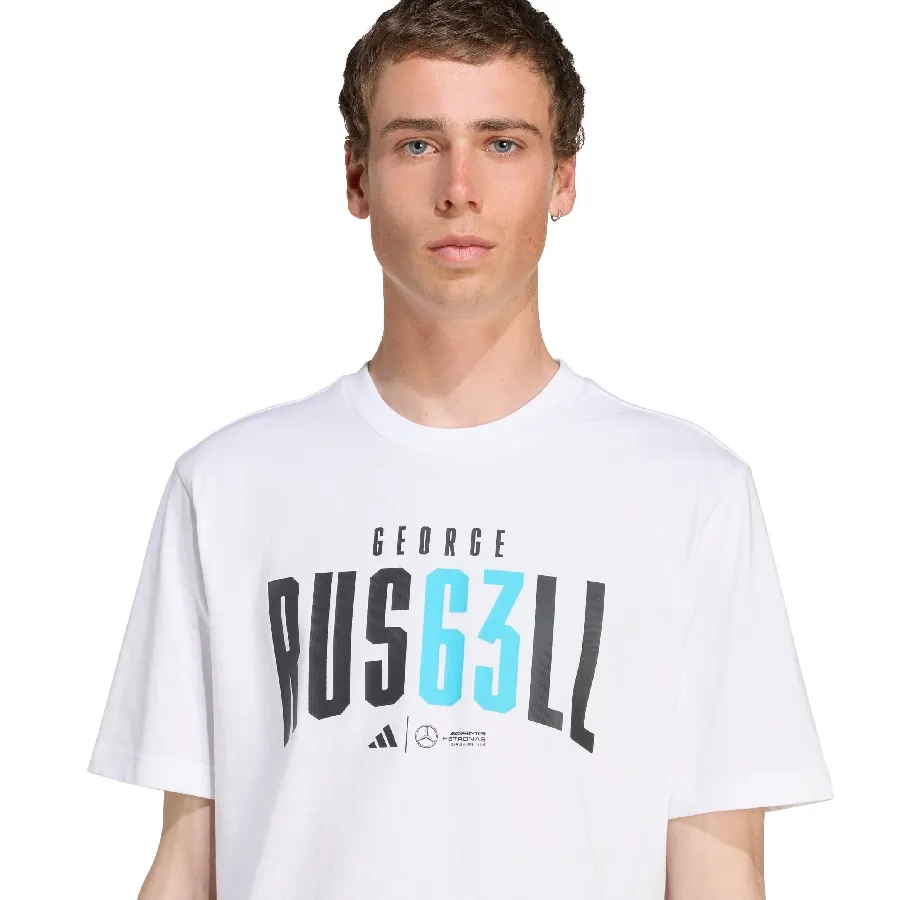 Imagen 3 de 5 de Remera adidas George Russell Mercedes - AMG Petronas-BLANCO