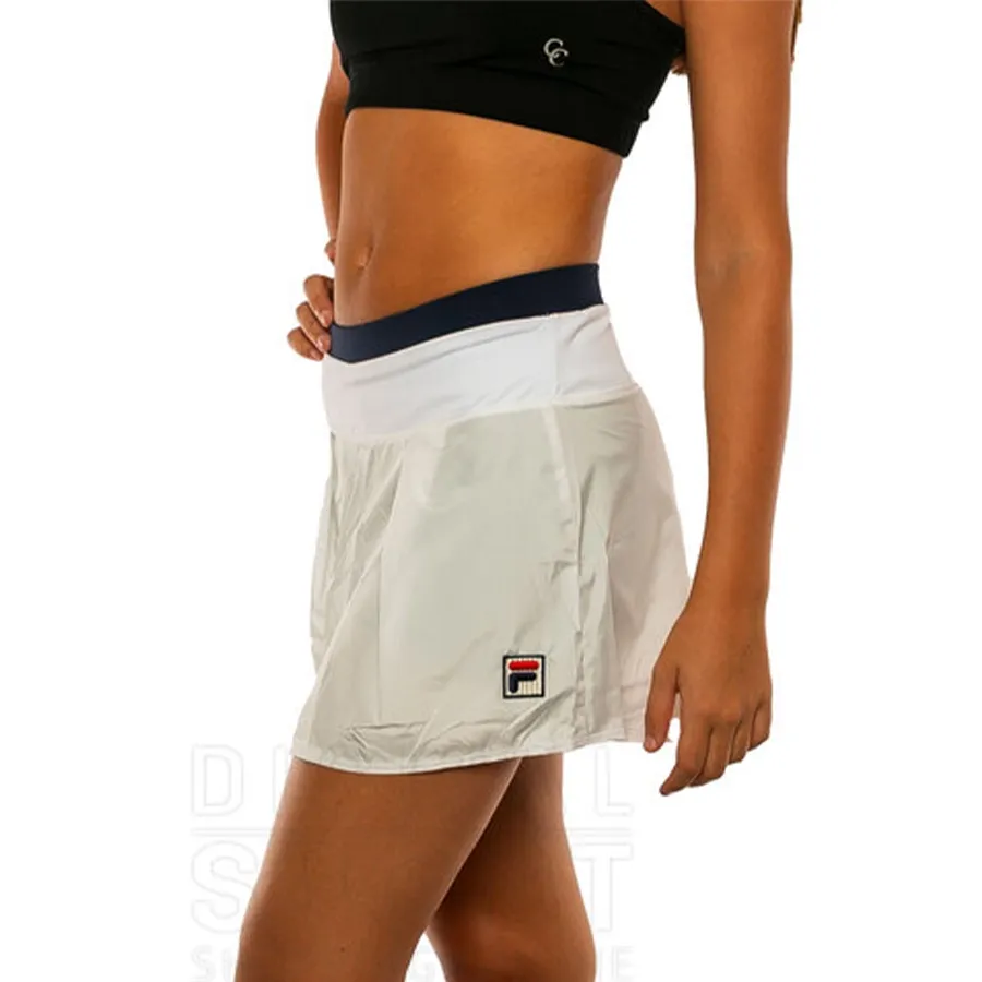 Imagen 2 de 4 de Pollera Fila Corta Femenino  Tennis Game Basic-BLANCO/MARINO