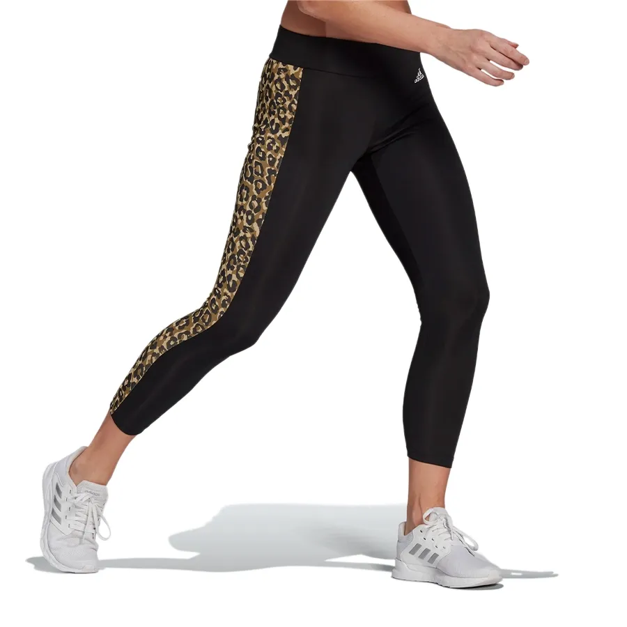 Imagen 1 de 5 de Calza adidas 7/8 Estampado Leopardo Tiro Alto-NEGRO/GRIS