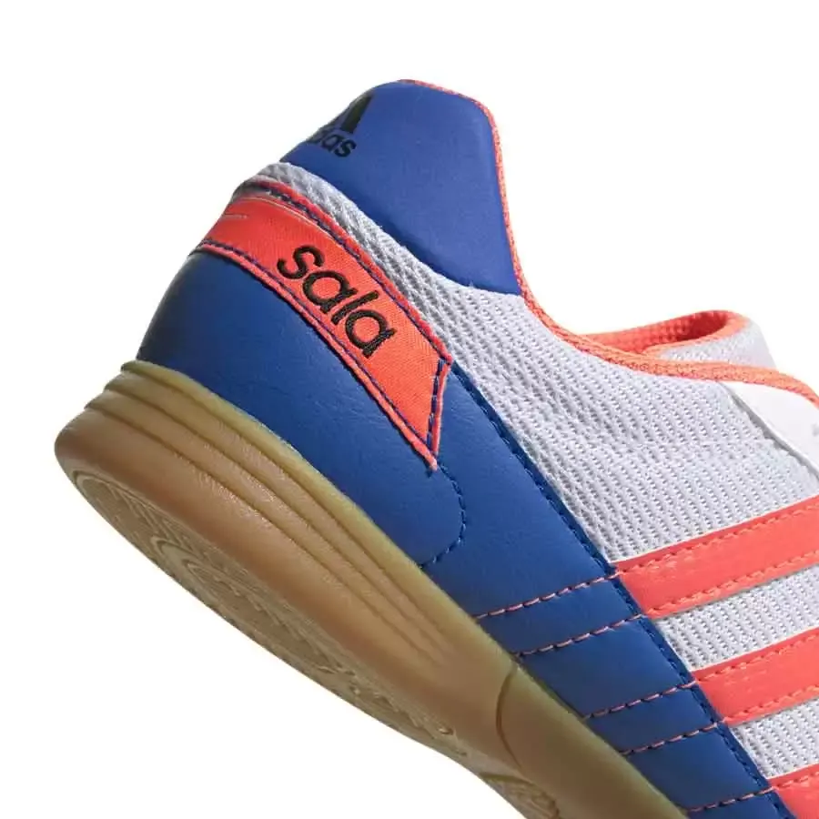 Imagen 4 de 6 de Botines adidas Super Sala J-BLANCO/CORAL/AZUL