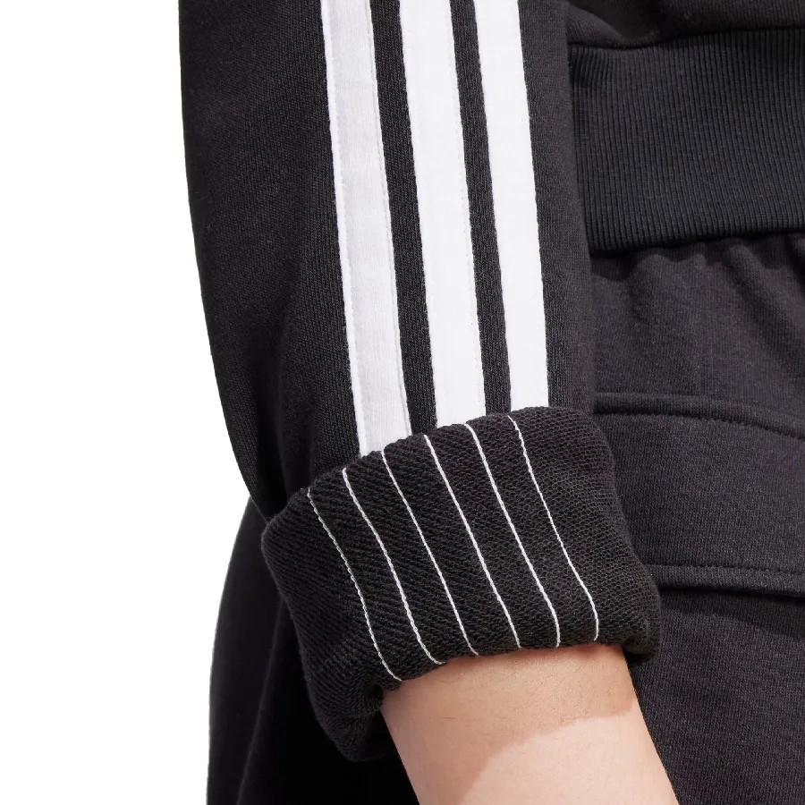 Imagen 4 de 5 de Buzo adidas Essentials French Terry Crop 3 Stripes-NEGRO