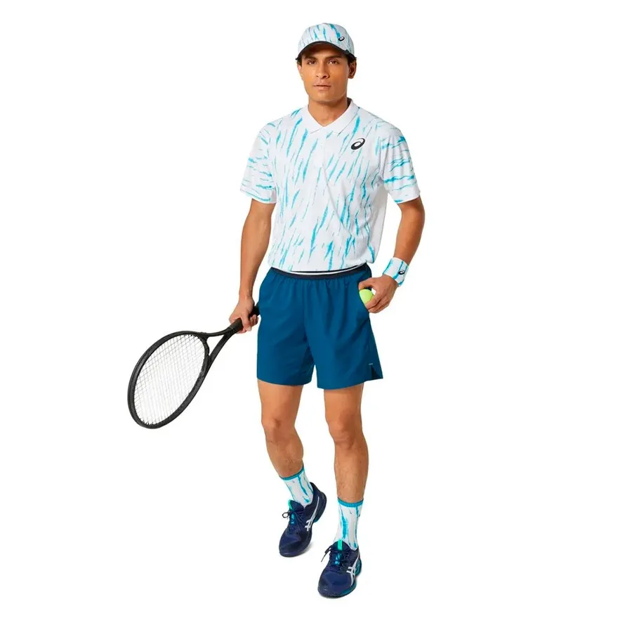 Imagen 3 de 5 de Remera Asics Polo Game-BLANCO/TURQUESA