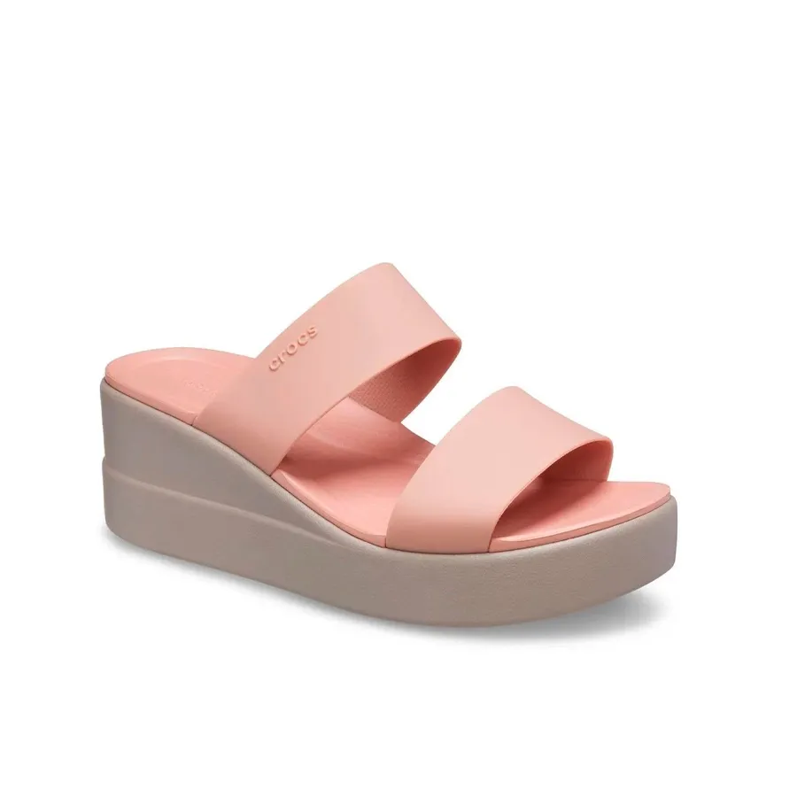 Imagen 1 de 3 de Sandalias Crocs Brooklyn Mid Wedge-ROSA/BEIGE