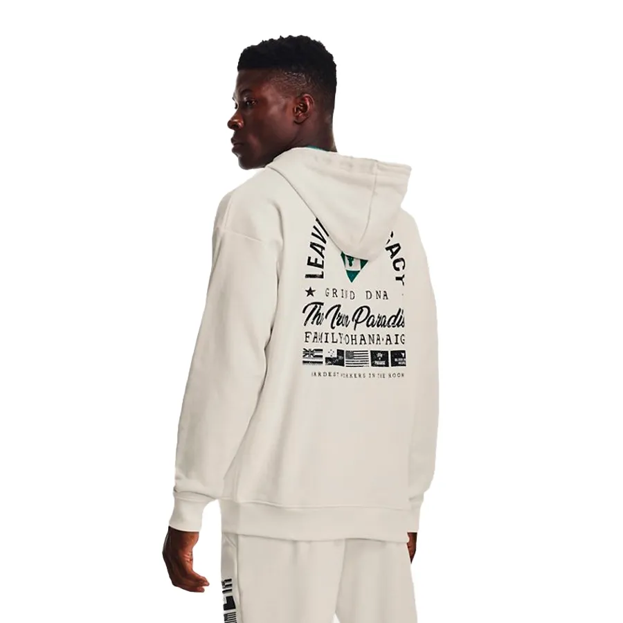 Imagen 3 de 5 de Campera Under Armour Project Rock Heavyweight Terry-MARFIL