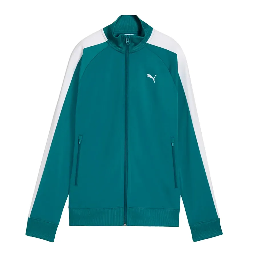 Imagen 1 de 3 de Campera Puma T7 Foundation Poly Track-VERDE AGUA/BLANCO