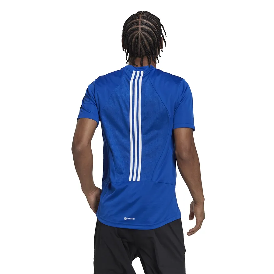 Imagen 3 de 4 de Remera adidas Aeroready Hiit Back 3-AZUL/BLANCO