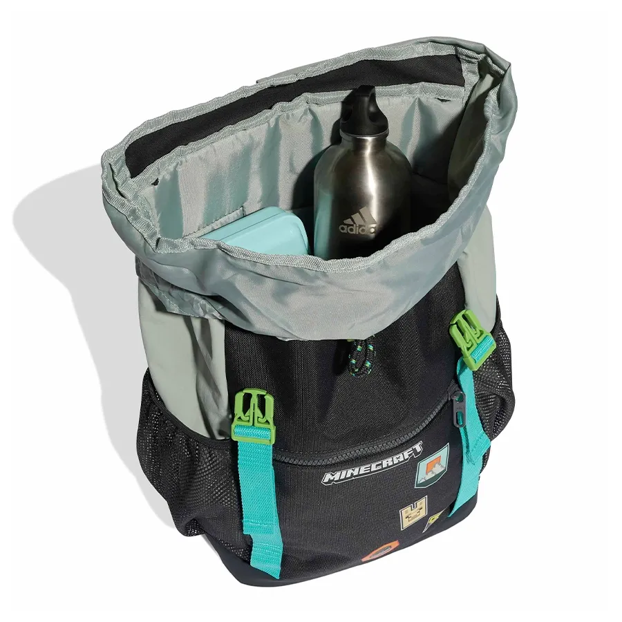 Imagen 2 de 7 de Mochila Adidas Minecraft-NEGRO/VERDE/TURQUESA
