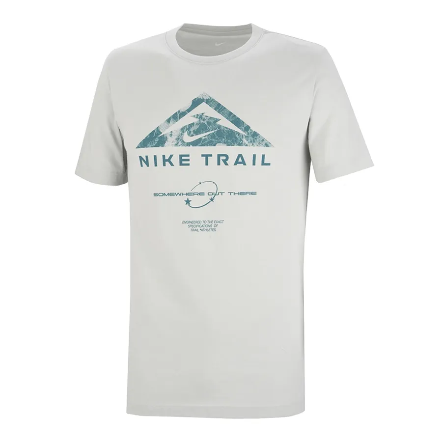 Imagen 2 de 5 de Remera Nike Dri-Fit Trail-CEMENTO/VERDE
