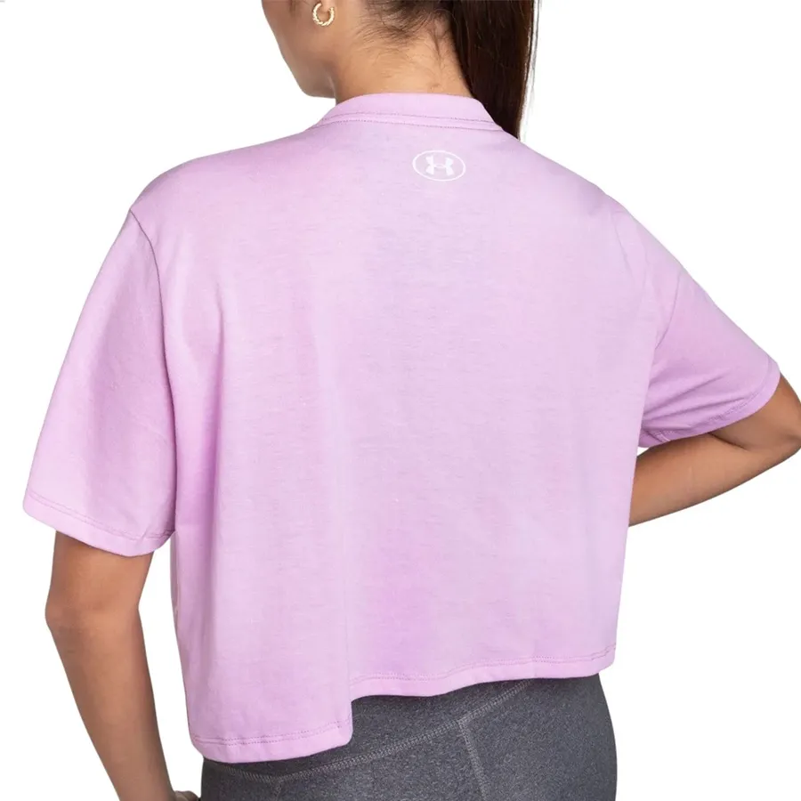 Imagen 1 de 4 de Remera Under Armour Boxy Crop Brand-LILA/BLANCO