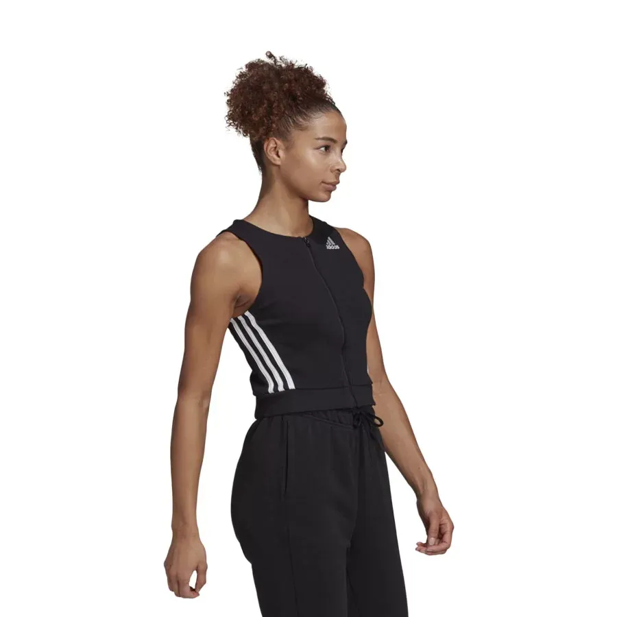 Imagen 1 de 6 de Musculosa adidas Sportswear Ajustada Acanalada-NEGRO/BLANCO