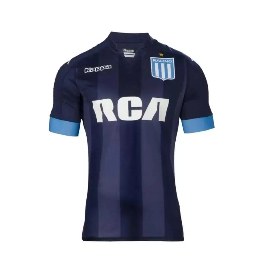Imagen 0 de 3 de Camiseta Kappa Racing Club Away 2017 Stadium-AZUL/BLANCO/CELESTE