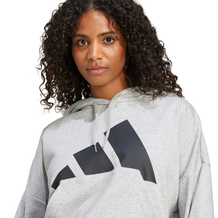 Imagen 3 de 5 de Buzo adidas Essentials Big Logo French Terry Loose-GRIS/NEGRO