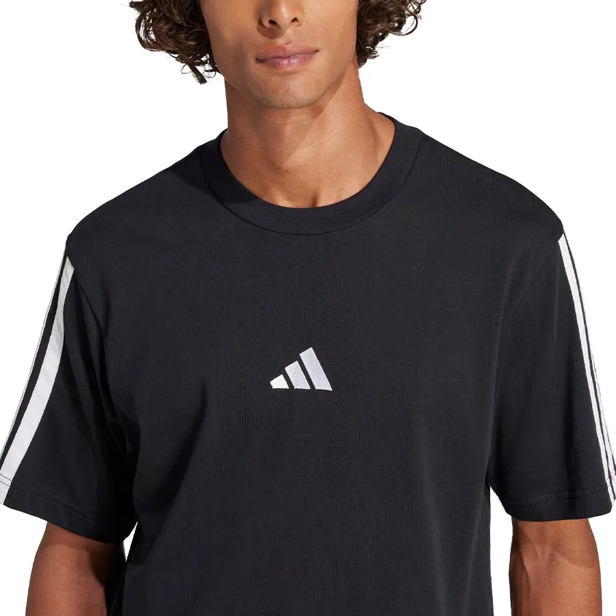 Imagen 3 de 5 de Remera adidas Essentials 3 Stripes-NEGRO