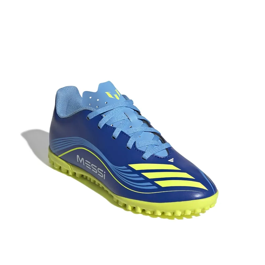 Imagen 1 de 7 de Botines adidas F50 Messi Club Tf J-AZUL FRANCIA/AMARILLO FLUOR/CELESTE