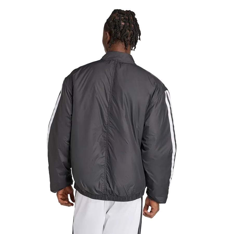 Imagen 2 de 4 de Campera adidas Bómber Essentials 3 Stripes-NEGRO