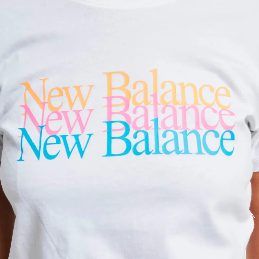 Imagen 2 de 3 de Remera New Balance Essentials Celebrate-BLANCO/AMARILLO/ROSA/CELESTE