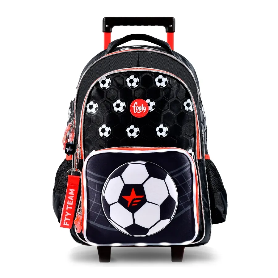 Imagen 0 de 4 de Mochila Footy C/Carro 18 Play-NEGRO/BLANCO/ROJO