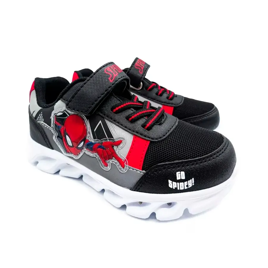 Imagen 1 de 5 de Zapatillas Footy Zapatilla Spiderman Con Luz-NEGRO/GRIS/ROJO